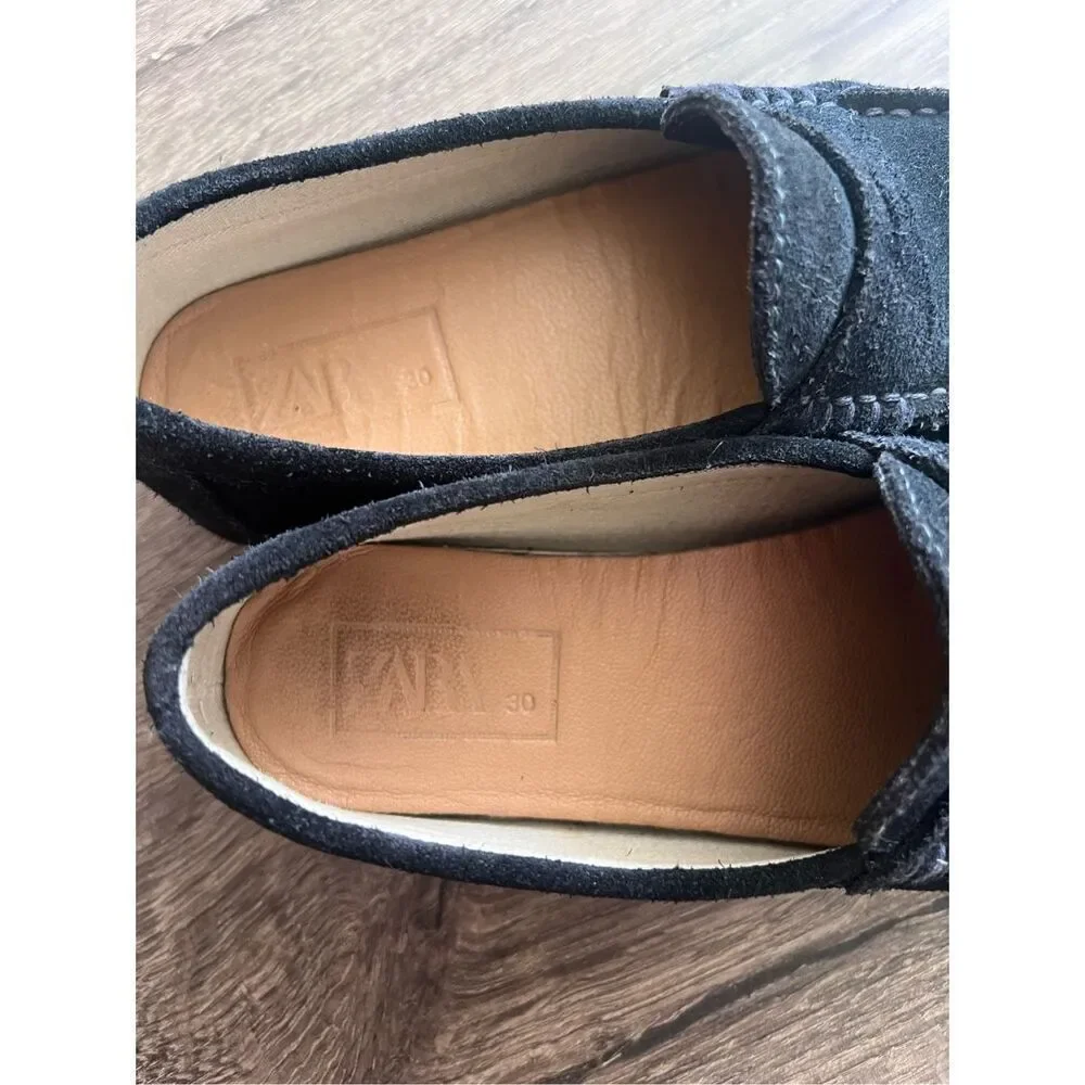 Zara Leather Loafers  suede blue size 30 / 12.5 US